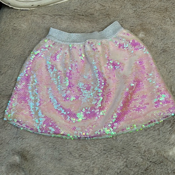 Hatley | Pink & White Sequined Iridescent Skirt - Picture 3 of 7